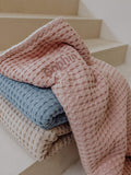 Waffle Teddy Blanket Blush Pink