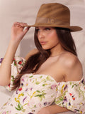 Straw Hat Deluxe Brown With Beige Strap
