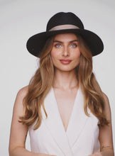 Straw Hat Deluxe Black With Beige Strap