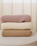 Knitted Blanket Old Pink