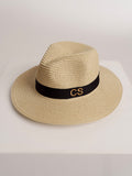 Straw Hat Deluxe Cream With Black Strap