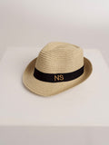 Straw Hat Deluxe Kids Cream With Black Strap
