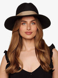 Straw Hat Deluxe Black With Beige Strap