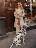 Dog Collar Leather Beige