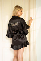 Ruffle Kimono Midnight Black