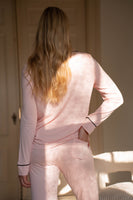 Pyjama Modal Pink Long Black Piping