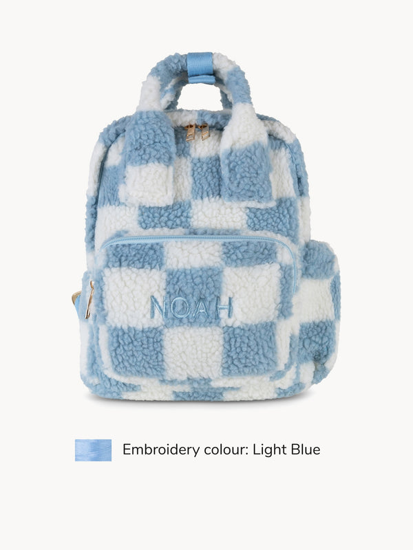 Sac à Dos Motif Blocs Bleu