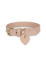 Dog Collar Leather Beige