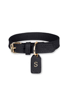 Collar de cuero negro para perro