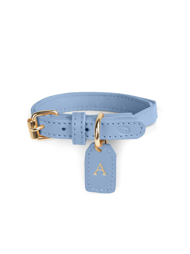 Cat Collar Leather Blue