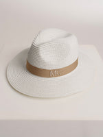 Straw Hat Deluxe Brown With Beige Strap