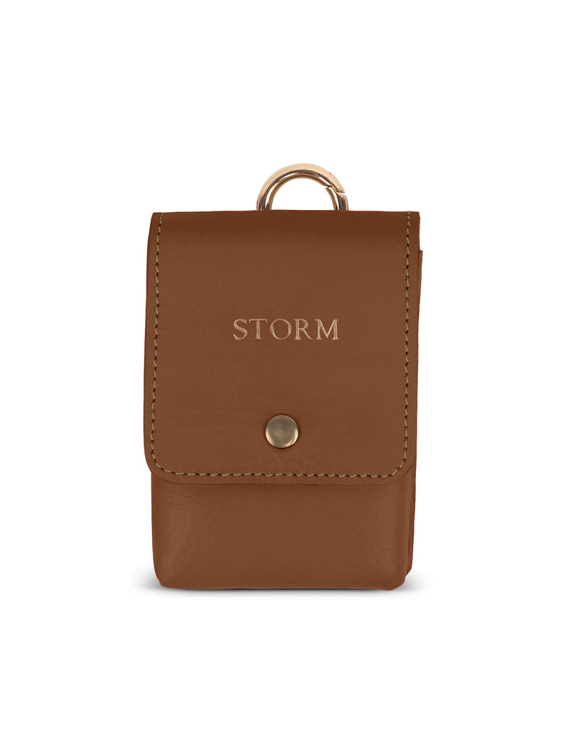 Poop Bag Holder Leather Brown