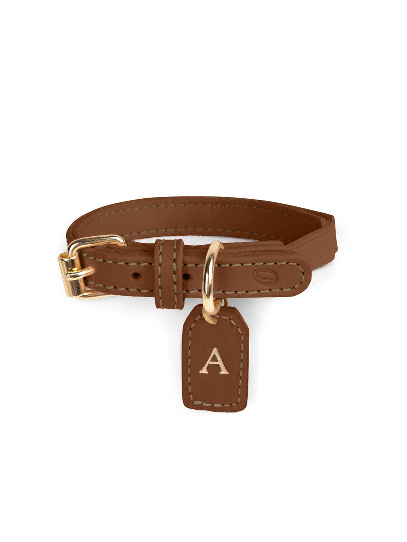 Collier pour chat en cuir Brun