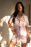 Pyjama Modal Rosa Schwarzem Paspel