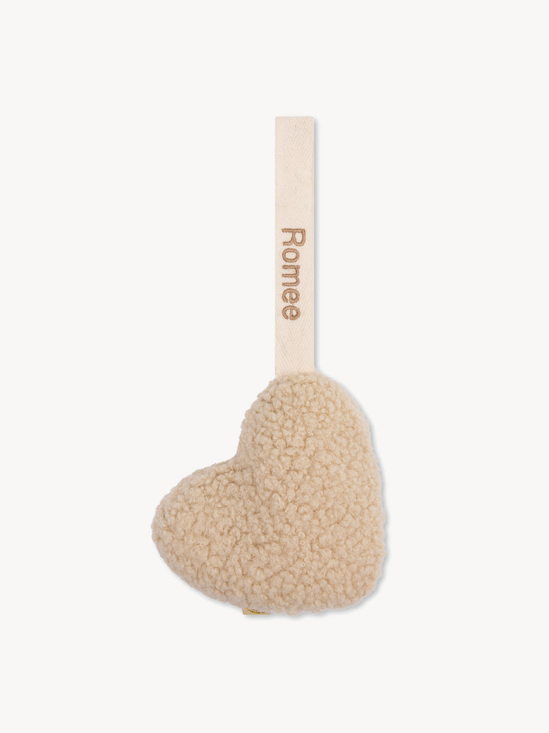 Chupete de Peluche Corazón Crema
