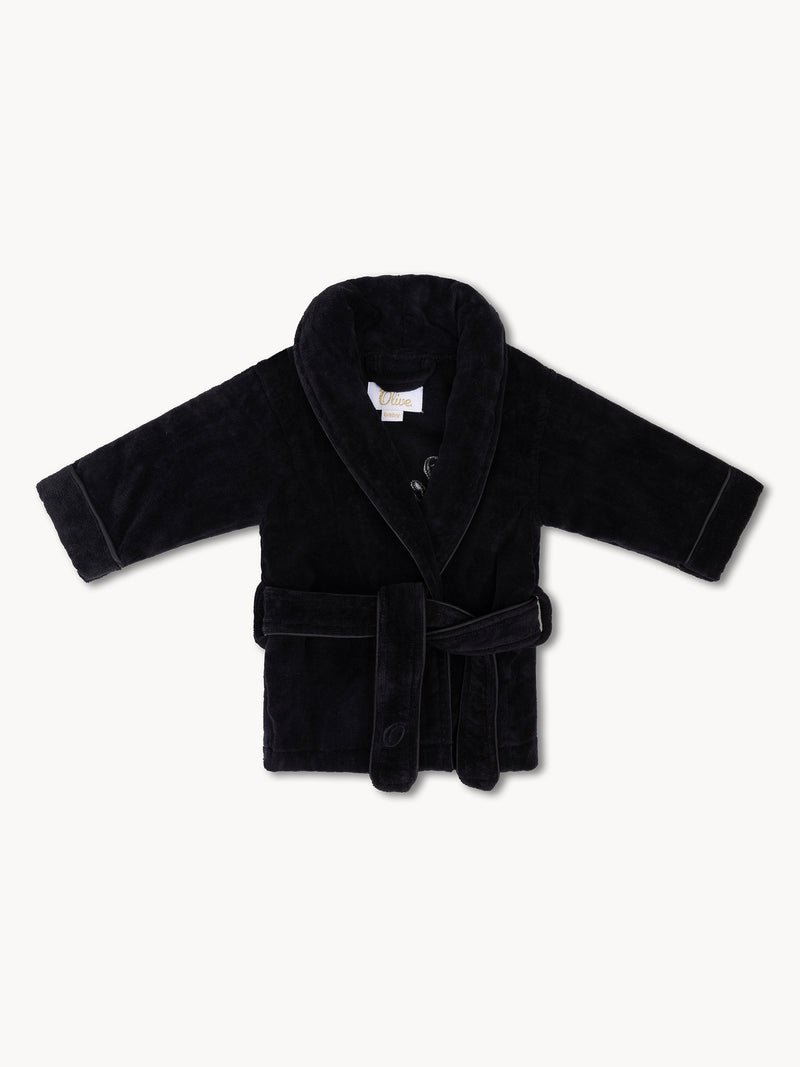 Badjas Katoen Midnight Black Kids