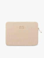 Teddy-Laptop-Tasche in Creme