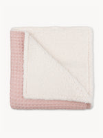 Waffle Teddy Blanket Blush Pink