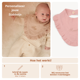 Gepersonaliseerd Hydrofiel Slabbetje met Ruffle, 8 Kleuren, Naam Geborduurd, Zachte Bandana Slab, Perfect Kraamcadeau
