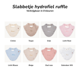 Gepersonaliseerd Hydrofiel Slabbetje met Ruffle, 8 Kleuren, Naam Geborduurd, Zachte Bandana Slab, Perfect Kraamcadeau