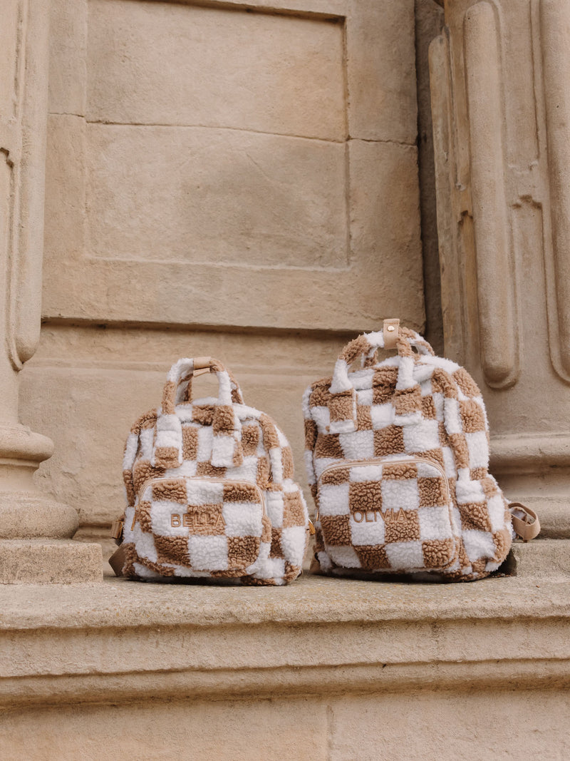 Rugzak Geblokt Beige