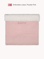 Waffle Teddy Blanket Blush Pink