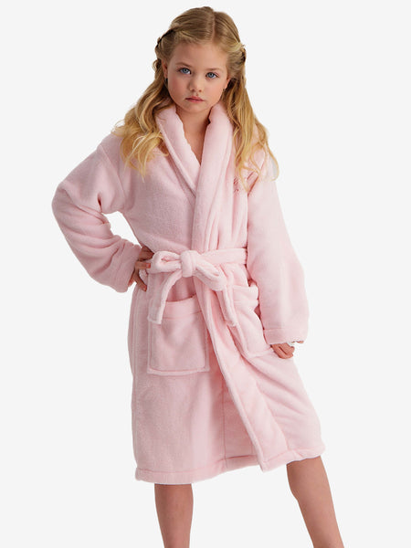 Robe for Kids Girls Hooded Terry Cotton Bathrobe Long Soft Sleepwear Winter  Pajamas Light Pink 4-5T - Walmart.com