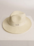 Straw Hat Deluxe Creme With White Strap