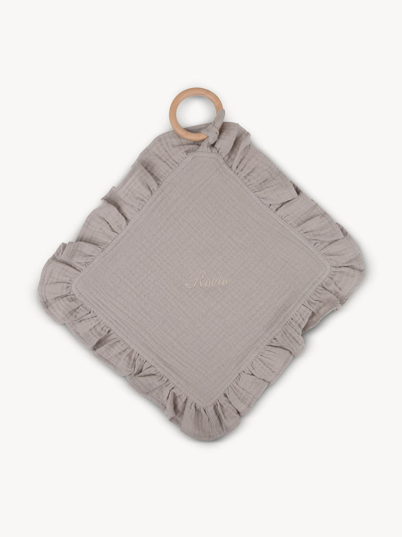 Attache tétine Hydrophile à volants Gris