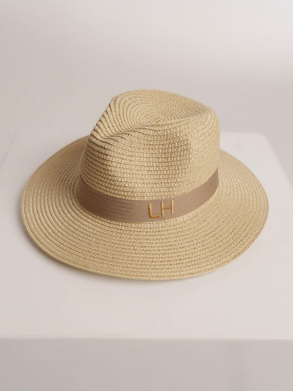 Straw Hat Deluxe Cream With Beige Strap
