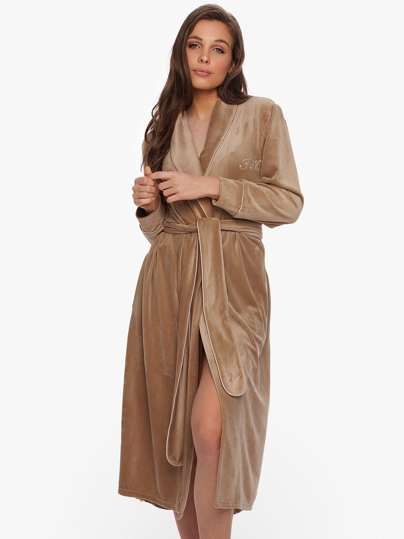 Kimono Samt Champagner